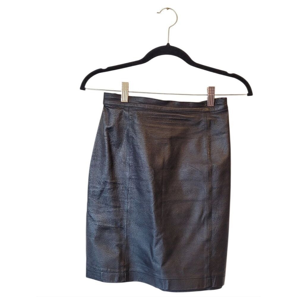 Vintage Wilson's Black Leather Pencil Skirt Women's Size 6